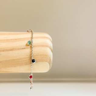 Pulseira cristais coloridos