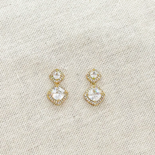 Brinco ponto de luz duplo quadrado