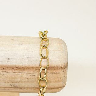 Pulseira em banho de ouro 18k elos ovais