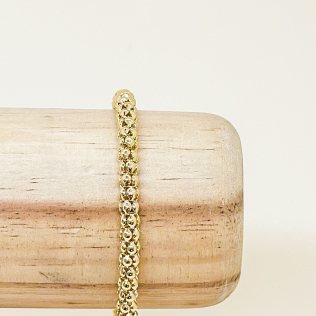 Pulseira pipoca em banho de ouro