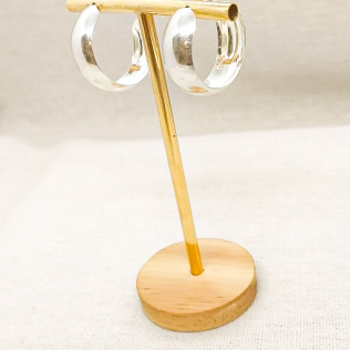 Argola Prata Pino Concava 