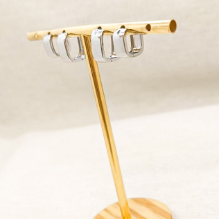 Duo Argolas Lisas Quadradas 