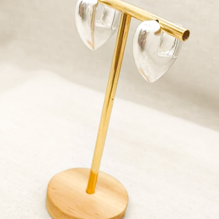 Brinco Prata Argola Click Coração 