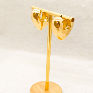 Argola Click Dourada Coração 