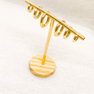 Trio Argolas Dourada Lisas