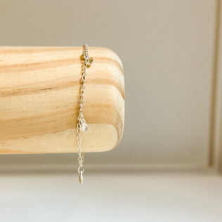 Pulseira elo Americano com Bolinhas