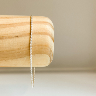 Pulseira Prata Malha Baiana Fina 