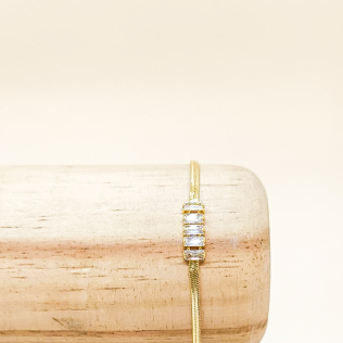 Pulseira Infantil Cristais Baguete 