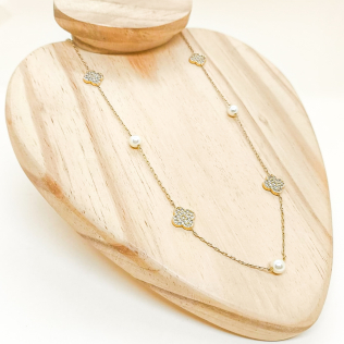 Corrente Trevos e Pérolas 