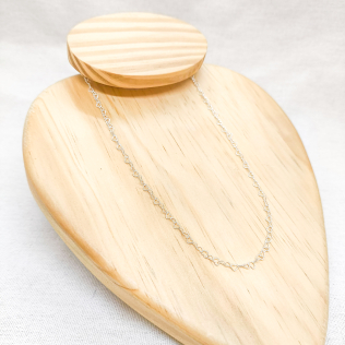 Corrente prata malha coração