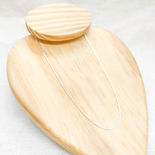 Corrente prata trançada fina 