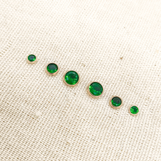 Trio de Brincos Pontos de luz Esmeralda