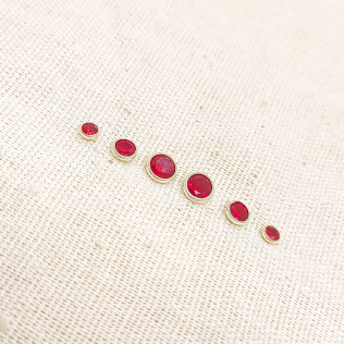Trio de Brincos Prata Pontos de Luz Rubi