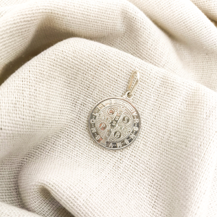 Pingente prata Medalha São Bento 