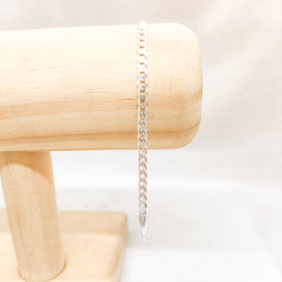 Pulseira prata grumet 3mm