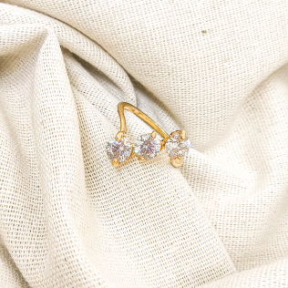 Anel Prata 3 Zircônias 