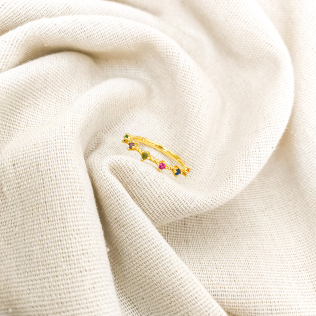 Anel aparador garras altas com zircônias coloridas