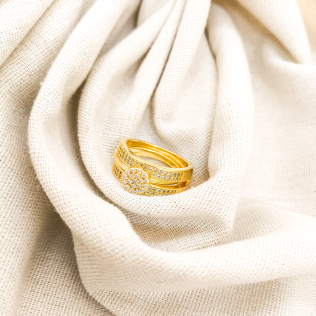 Anel 2 em 1 solitário e aparador