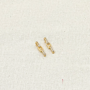 Brinco Dourado Cartier Cravejado