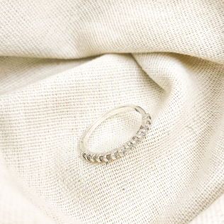 Anel aparador prata 1 fileira