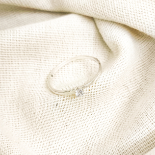 Solitário prata baixo