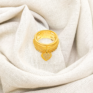 Anel 3 Aros com pingente de coração