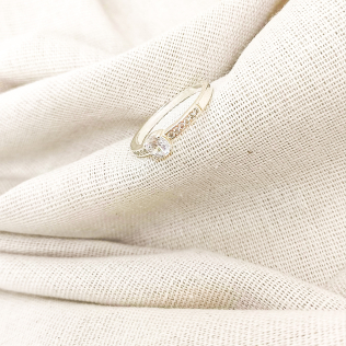 Anel Solitário 4 Pontas 