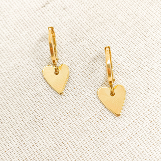 Argola Click Dourada com Pingente Coração