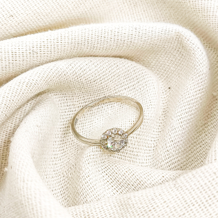 Solitário prata princesa