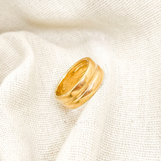 Aliança Dourado Dupla Lisa