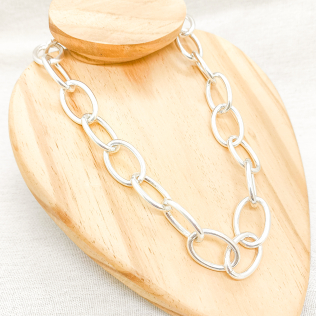 Maxi Corrente Prata Elos Ovais Prata Leve