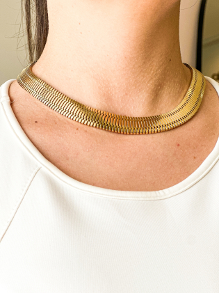 Corrente Dourada Snake Maleável 