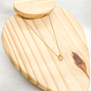 Corrente pingente gota cristal pêssego