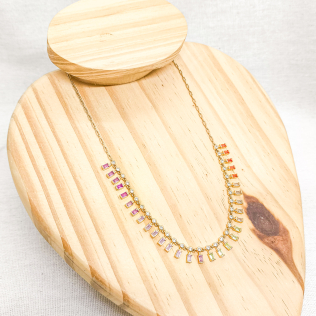 Corrente cristais coloridos