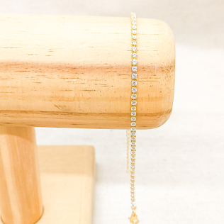 Pulseira Riviera Dourada Cristal Fina