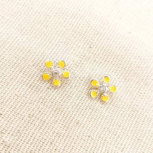 Brinco Prata Flor Resinada 