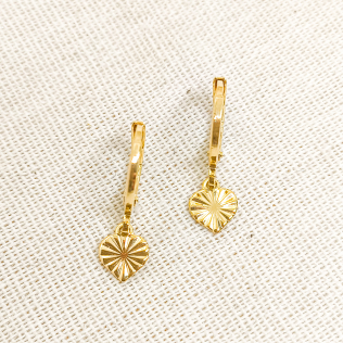 Argola Dourada Articulada com Pingente Coração