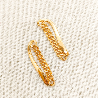 Brinco Ear cuff com elos grumet lisos