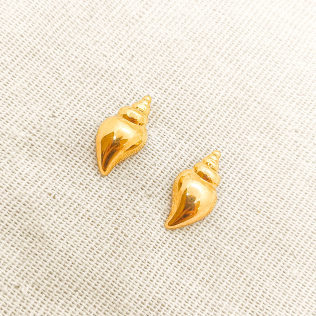 Brinco Dourado Concha Fechada 