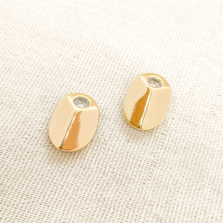 Brinco grão com divisão liso e ponto de luz 