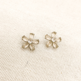 Brinco flor de cristal 
