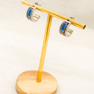 Argola Pino Esmaltada Geométrica 