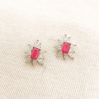 Brinco Rodinado Flor de Cristais 