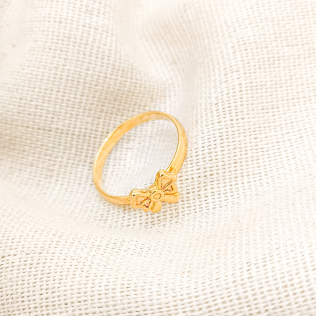 Anel Dourado Infantil Laço