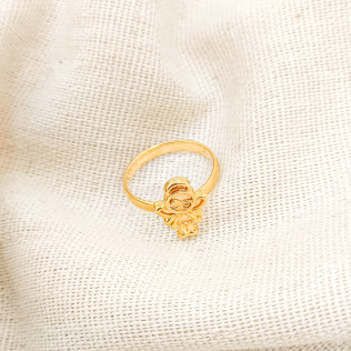 Anel Dourado Infantil Fadinha