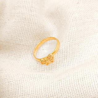 Anel Dourado Infantil Borboleta