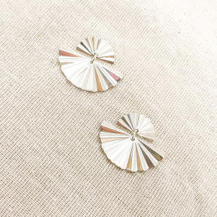 Brinco leque duplo prata leve