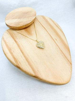 Corrente veneziana com pingente relicário coração