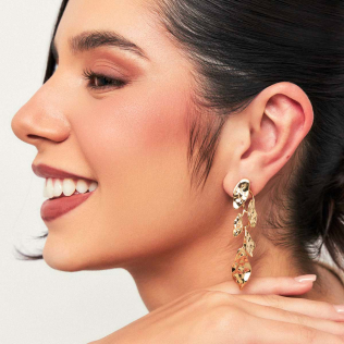 Brinco longo Folhagens