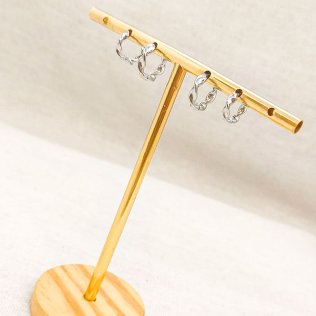 Duo Brinco em Ródio Argola Torcida 